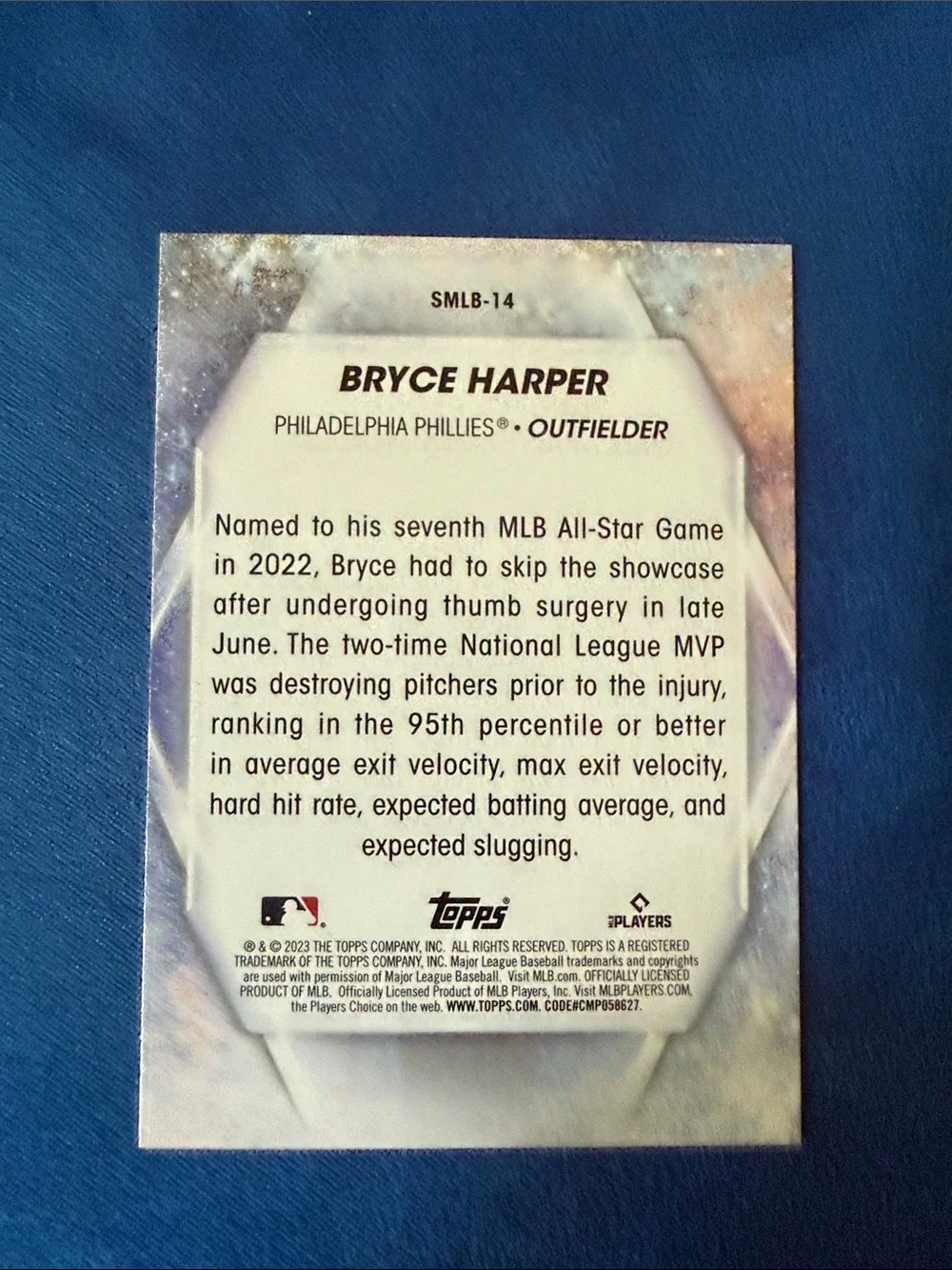 Topps Bryce Harper Stars of MLB Red White Blue Holographic Card